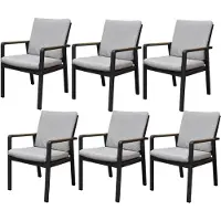 AVH-Collectie Set van 6 Lola dining tuinstoelen aluminium antraciet