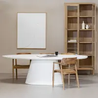 Giga Meubel Eettafel Cleo Ovaal Wit 160cm