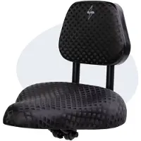 Voltano Fietszadel Met Rugsteun / Rugleuning - Zwart - Verstelbaar - Waterdicht - Gratis Zadelstrop