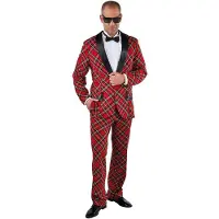 Coppens 50's Herenkostuum smoking rode ruit - 100% Polyester / Woven Fabric / Satin - Foute kleding | Maat Xxl |