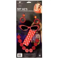 Coppens Accessoireset Rock and Roll Rood Vrouw 4-delig