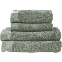 Zone Denmark Handdoekenset Towels Classic Matcha Green (Set van 4)