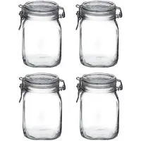 Bormioli Rocco Weckpot/inmaakpot - 14x stuks - 1L - glas - met beugelsluiting - luchtdicht