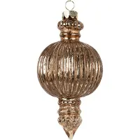 Clayre & Eef Kerstbal Overig Ø 7x14 cm Koperkleurig Glas Kerstballen
