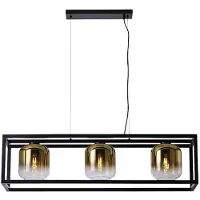 Freelight Hanglamp Dentro 3 lichts L 110 cm goud glas zwart