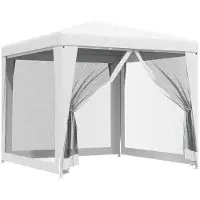 vidaXL Partytent met 4 mesh zijwanden 2,5x2,5 m wit