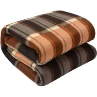 Clayre & Eef Plaid 180x200 cm Beige Bruin Polyester Ruiten Deken Beige Deken