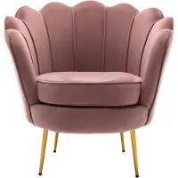 Vente-unique Fauteuil van fluweel DANDELION - Roze