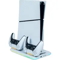 Nacon Charging Station with Fan RGB/USB Hub/Fan, White PS5 Slim