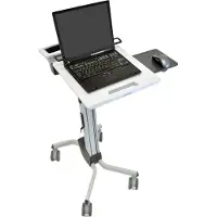 Ergotron Neo-Flex 24-205-214 laptoptrolley, zit- of stawerkplek, in hoogte verstelbaar, voor 17″ laptops, tot 6,8 kg, grijs.