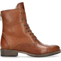 Manfield leren veterboots cognac | Maat: 42