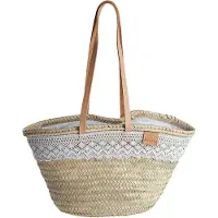 Basics Dameshandtas Nova, 48,5 x 29,5 cm, palmbladmotief, kant