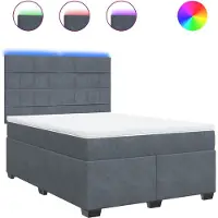 vidaXL Boxspring met matras fluweel donkergrijs 160x200 cm