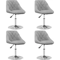 vidaXL Eetkamerstoelen draaibaar 4 st fluweel lichtgrijs