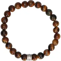 Manfield - Heren - Bruine heren kralen armband - Maat 1