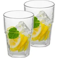 Vivalto Waterglazen/drinkglazen - 12x - transparant - kristalglas - stapelbaar - 270 ml