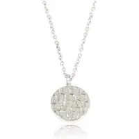 My Bendel - Ketting met Ronde Maan Bedel - Zilverkleurig - Zilverkleurige Ketting met Ronde Bedel - Verstelbaar, Kleurvast - met Luxe Cadeauverpakking | Sieraden Voor Dames