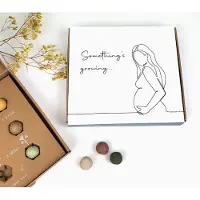 Blossombs Bloembommetjes - Cadeau geboorteaankondiging - lijntekening zwangere vrouw - something's growing