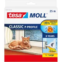 TESA TesaMoll Classic P-profiel tochtstrip wit 25 m x 9 mm