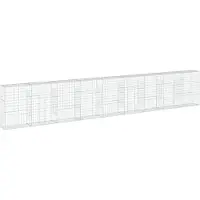 vidaXL Gabion met deksel, 900x50x150 cm, verzinkt staal