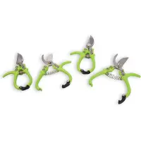 Discountershop Set van 4 Bloemenschaar Snoeischaar | Metaal, Groen, 16x8x1 cm | Essentieel Tuingereedschaap voor Links- en Rechtshandigen