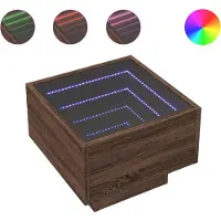 vidaXL Nachtkastje met Infinity LED 40x40x30 cm bruin eikenkleurig