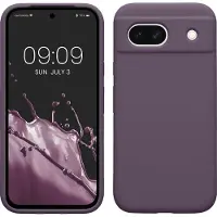 Kwmobile telefoonhoesje geschikt voor Google Pixel 8a - Hoesje met siliconen coating - Smartphone case in Bleke iris