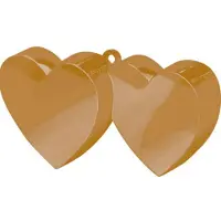 Merkloos 4x stuks ballon gewichtjes gouden hartjes - Ballongewichtjes
