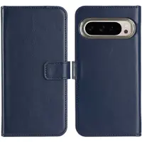Selencia Echt Leren Bookcase voor de Google Pixel 9 / 9 Pro - Blauw