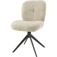 Meubelplaats Eetkamerstoel comfort draaibaar - Boucle zandkleur - eetkamerstoelen set van 2