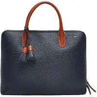 Barbarossa Dames Leren Laptoptas 14 inch Chamonix 125-680 Navy