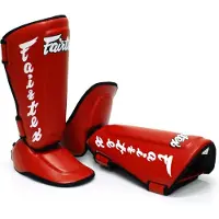 Fairtex SP7 Twister - afneembare Wreef en Scheenbeschermers - Rood - Maat L