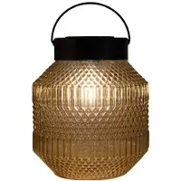 Annas collection Glazen Retro Lamp Amber 16 x 16 cm II solar Anna's Collection