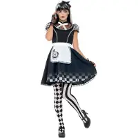 Smiffys Ruig Gothic Alice kostuum in zwart wit
