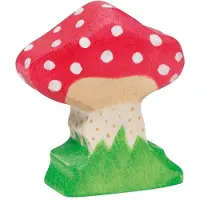 Holztiger Houten figuur Vliegenzwam - Handgeschilderd - Rood - Voor kinderen van 3 jaar en ouder
