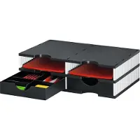 Styro Sorteerstation set styrodoc Trio, 4 vakken, wit-zwart/zwart