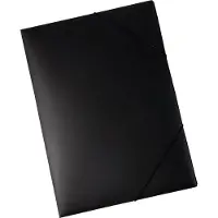 Eichner Mappen met 3 flappen en elastiek PP A3-formaat, zwart, 5 stuks