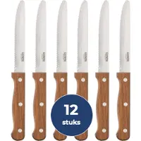 Olympia steakmessen met ronde punt hout