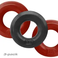 Hünkyjunk - Cockring - 3 stuks - Rood & Zwart