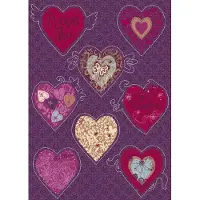 Komar - Muursticker - Retro Hartjes - Zelfklevend - Muurdecoratie - Stickers - 50 x 70 cm