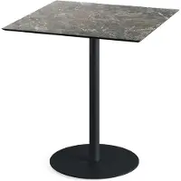 Essentials Urban Terrastafel zwart frame + Galaxy Marble HPL 70x70 cm