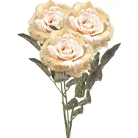 Emerald Kunstbloem roos Pascal - 3x - wit - 65 cm - decoratie bloemen