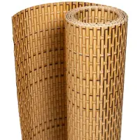 vidaXL Balkonscherm 300x90 cm poly rattan lichtbruin