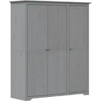 vidaXL Kledingkast BODO 146x53,5x173 cm massief grenenhout grijs