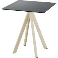 Veba Infinity Terrastafel zand frame + Zwart HPL 70x70 cm