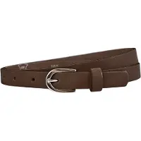 Landley Smalle Dames Riem Leer Bruin - 2 cm - Leren Broekriem Smal - Vrouwen Tailleriem - Lengte totaal 120 cm / Riemmaat 105