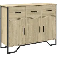 vidaXL Dressoir 97x32,5x74,5 cm bewerkt hout sonoma eikenkleurig