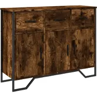 vidaXL Dressoir 97x32,5x74,5 cm bewerkt hout gerookt eikenkleurig