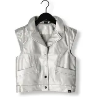 Indian blue jeans Meisjes Blazers Vegan Leather Sleeveless Gilet - Zilver - Maat 116