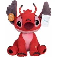 Disney - Lilo en Stitch - Knuffel - Leroy met Geluid - Extra groot Hoofd - Rood - 30 cm